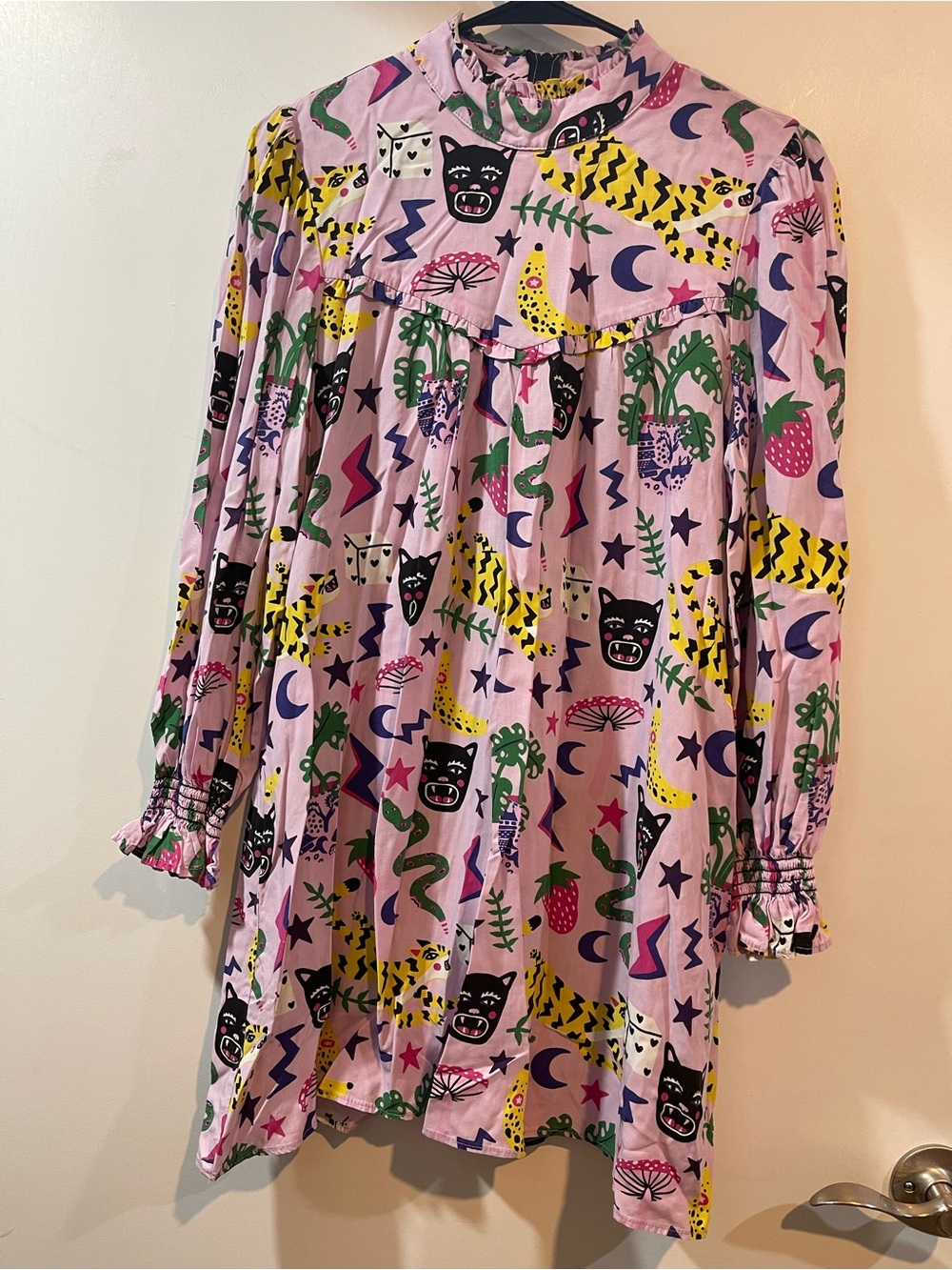 Nooworks Light Purple Long-Sleeve Dress with Cool Multicolor Pattern